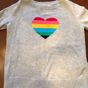 Gap rainbow heart sweater Small